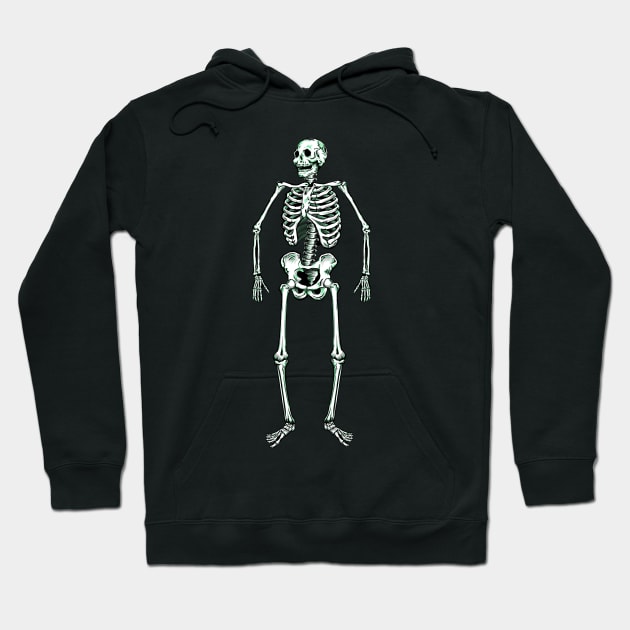 Retro Halloween Decor Skeleton Hoodie by TonyLey